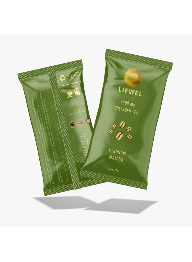 Lifwel Collagen Tea 4500 mg – Premium Matcha Collagen Sachets (15 Sachets). | Sugar Free | Gluten Free | Lactose Free | Halal Certified - Image 4